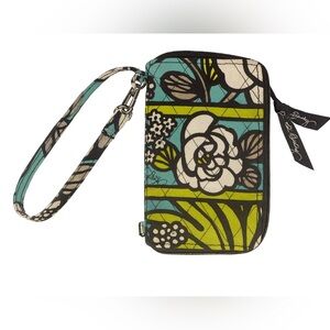 Vera Bradley Island Blooms All-in-One Wristlet Wallet –Retired Blue Multi Floral